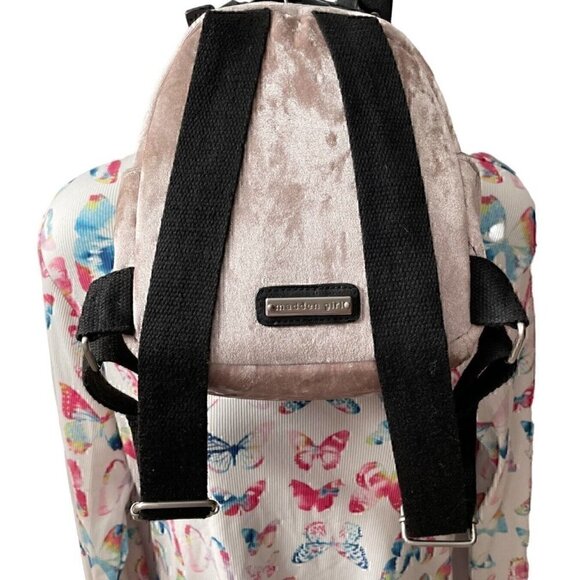 Madden Girl Pale Pink Crushed Velvet Purse Backpack Silver Studs Detail Women’s main image 14